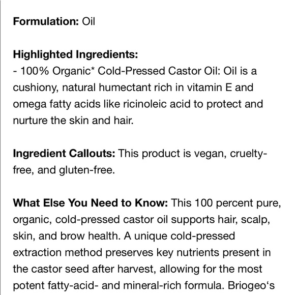 Briogeo B.Well Organic Cold-Pressed 100%Castor Oil - Picture 6 of 8
